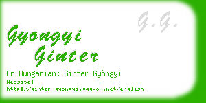 gyongyi ginter business card