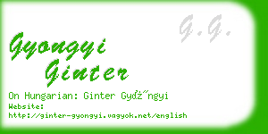 gyongyi ginter business card
